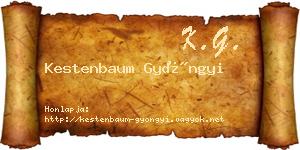 Kestenbaum Gyöngyi névjegykártya